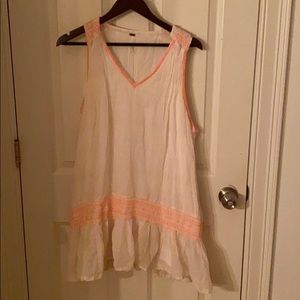Free people pink and white cover-up